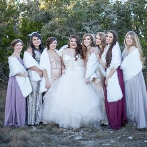 White faux-fur shawl